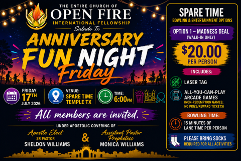 Church Anniversary Fun Night